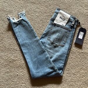 NWT Rag & Bone Cate Mid-Rise Distressed Ankle Skinny Jeans in Thunderbird